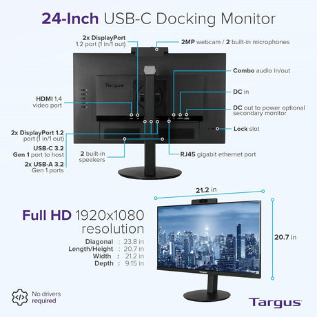 Targus 24” Monitor (with Dock and Webcam)