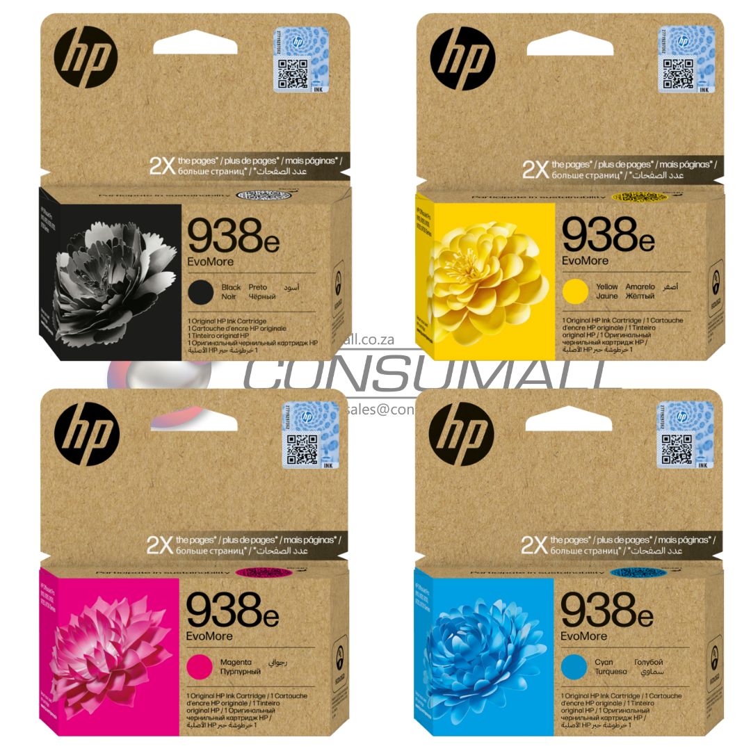 FULL SET - HP 938e EvoMore Original Ink Cartridges